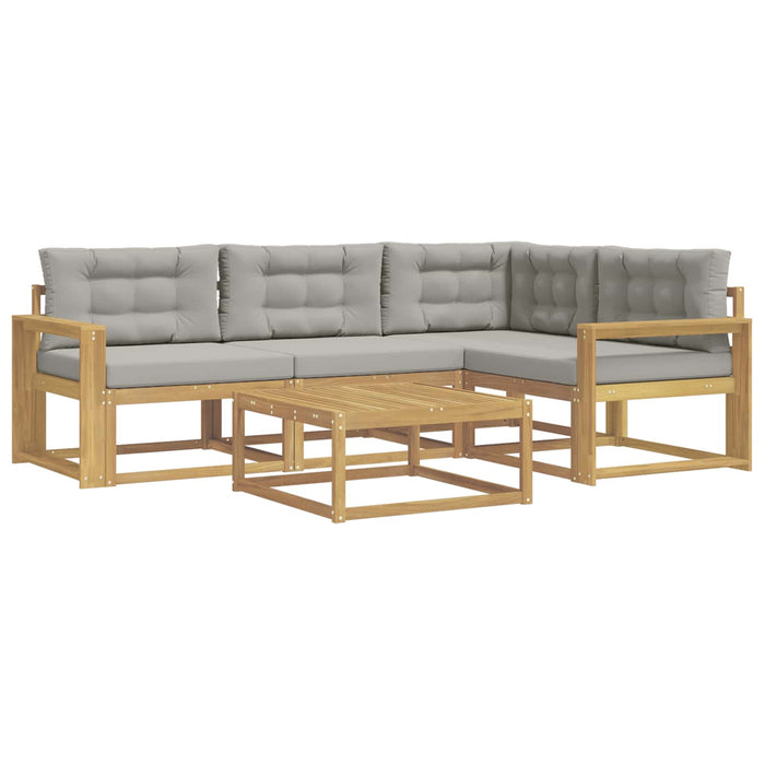 Set de canapele de exterior 5 pcs Alb și gri deschis - WALTI WALTI