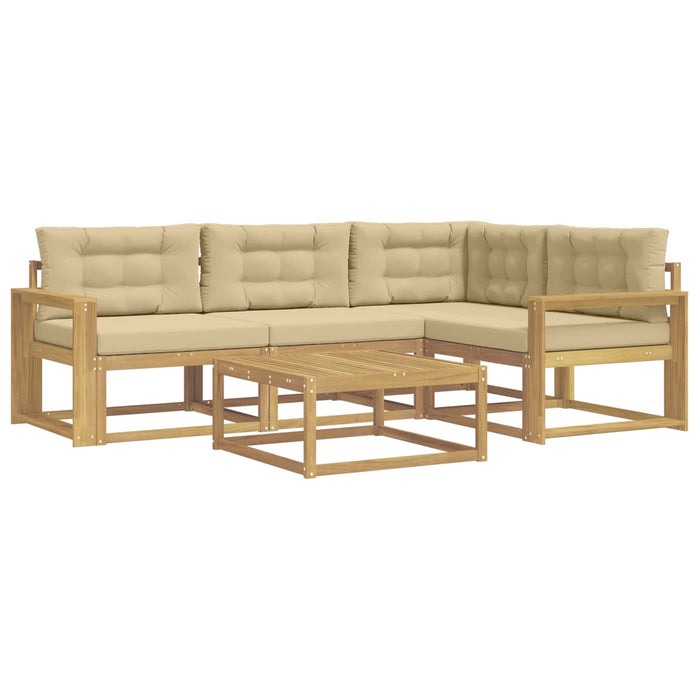 Set de canapele de exterior 5 pcs Alb și Bej 79 x 79 x 37 cm WALTI