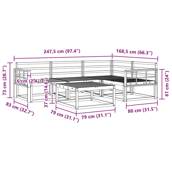 Set de canapele de exterior 5 pcs Alb 79 x 79 x 37 cm WALTI