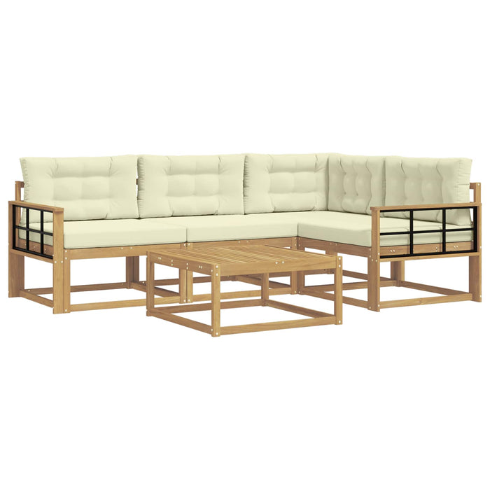 Set de canapele de exterior 5 pcs Alb și crem 79 x 79 x 37 cm WALTI