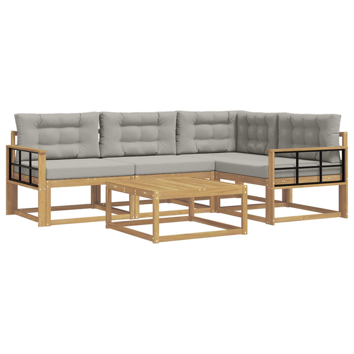 Set de canapele de exterior 5 pcs Alb și gri deschis - WALTI WALTI