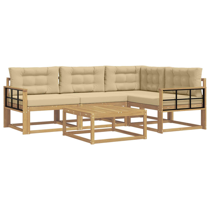 Set de canapele de exterior 5 pcs Alb și Bej 79 x 79 x 37 cm WALTI