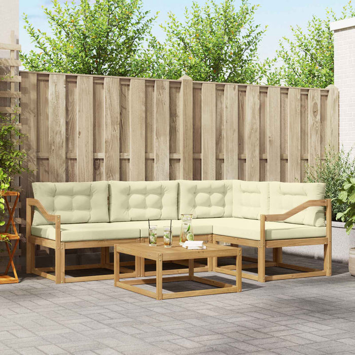 Set de canapele de exterior 5 pcs Alb și crem 79 x 79 x 37 cm WALTI