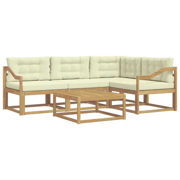 Set de canapele de exterior 5 pcs Alb și crem 79 x 79 x 37 cm WALTI
