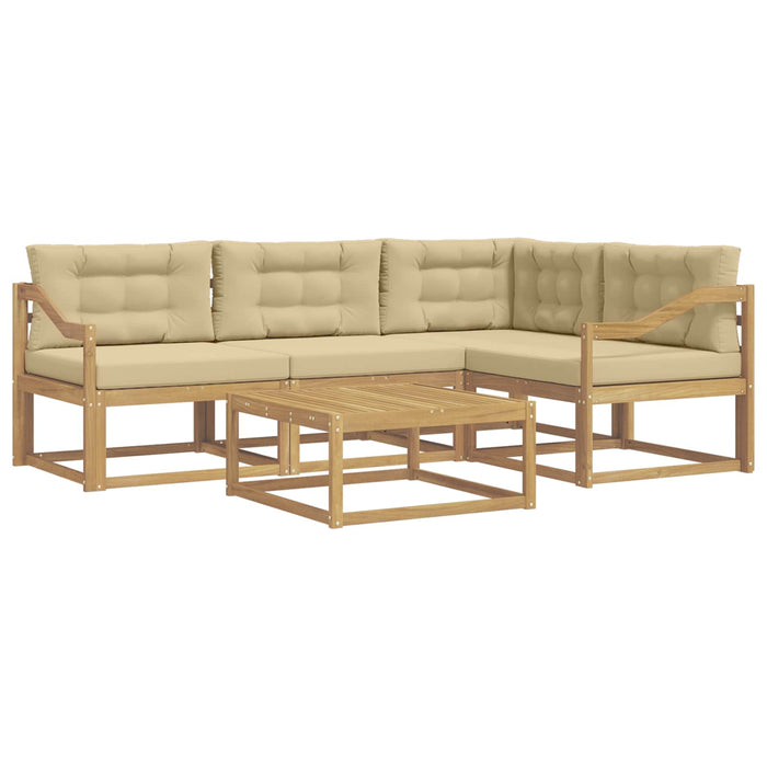 Set de canapele de exterior 5 pcs Alb și Bej 79 x 79 x 37 cm WALTI