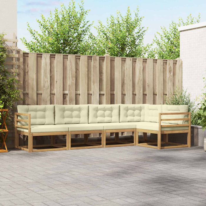 Set de canapele de exterior 4 pcs Alb și crem Poliester WALTI