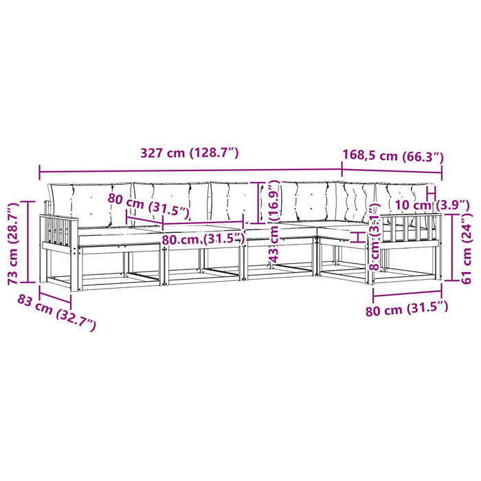Set de canapele de exterior cu pernă 4 pcs Alb și Bej Poliester WALTI