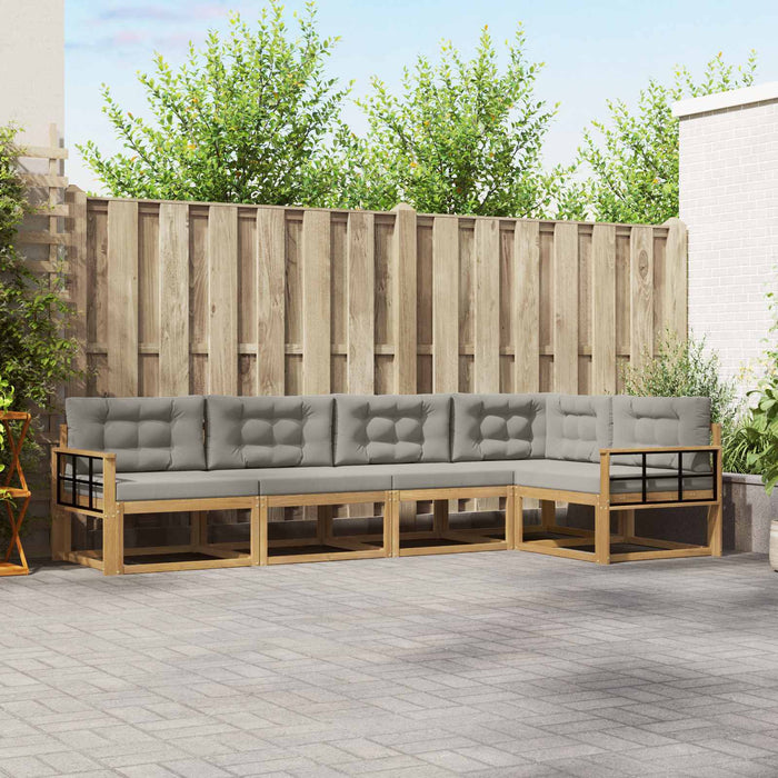 Set de canapele de exterior 4 pcs Alb și gri deschis Poliester WALTI