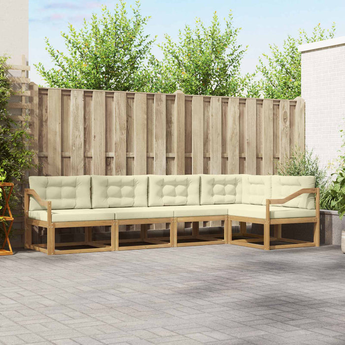 Set de canapele de exterior 4 pcs Alb și crem Poliester WALTI