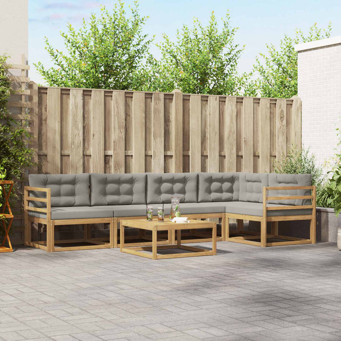 Set de canapele de exterior 6 pcs Alb și gri deschis WALTI