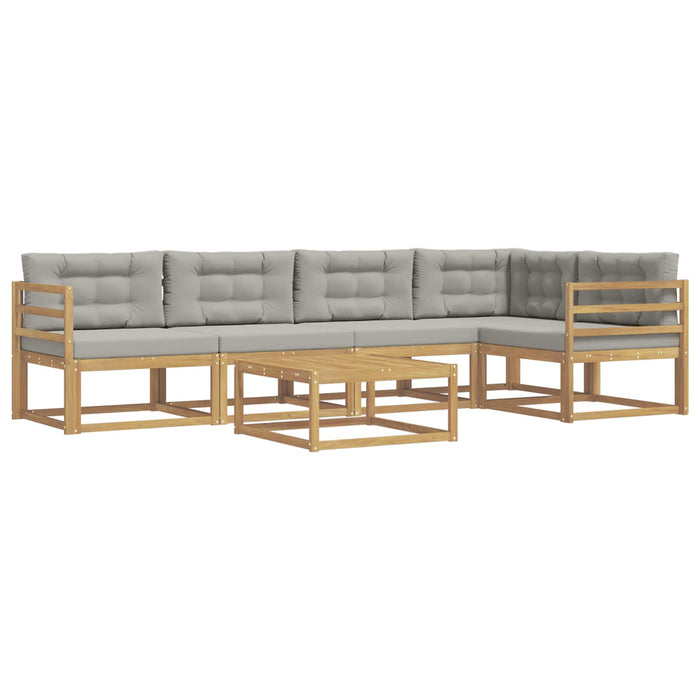 Set de canapele de exterior 6 pcs Alb și gri deschis WALTI