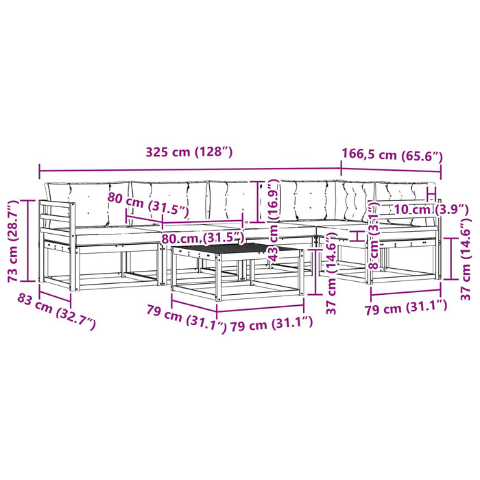 Set de canapele de exterior 6 pcs Alb și gri deschis WALTI