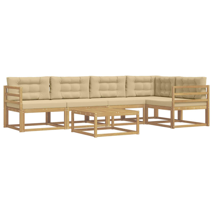 Set de canapele de exterior 6 pcs Alb și Bej 79 x 79 x 37 cm WALTI