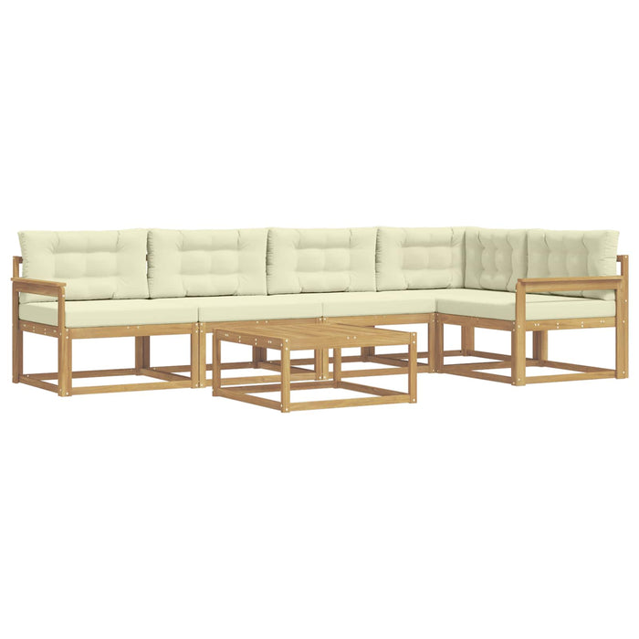Set de canapele de exterior 6 pcs Alb și crem 79 x 79 x 37 cm WALTI