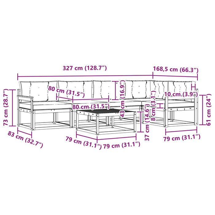 Set de canapele de exterior 6 pcs Alb și antracit WALTI