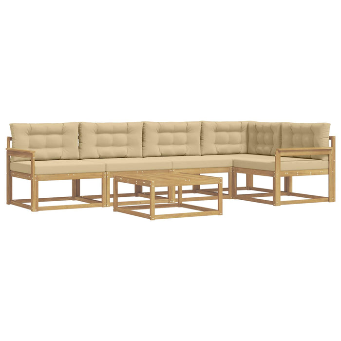 Set de canapele de exterior 6 pcs Alb și Bej 79 x 79 x 37 cm WALTI
