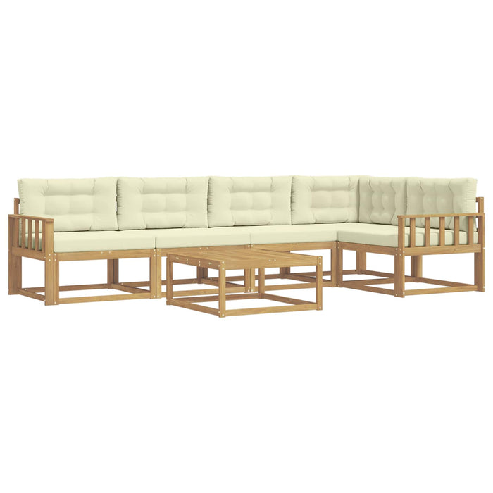 Set de canapele de exterior 6 pcs Alb și crem 79 x 79 x 37 cm WALTI