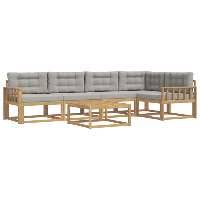 Set de canapele de exterior 6 pcs Alb și gri deschis WALTI