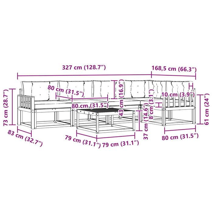Set de canapele de exterior 6 pcs Alb și antracit WALTI