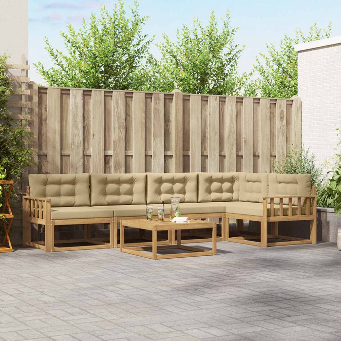 Set de canapele de exterior 6 pcs Alb și Bej 79 x 79 x 37 cm WALTI