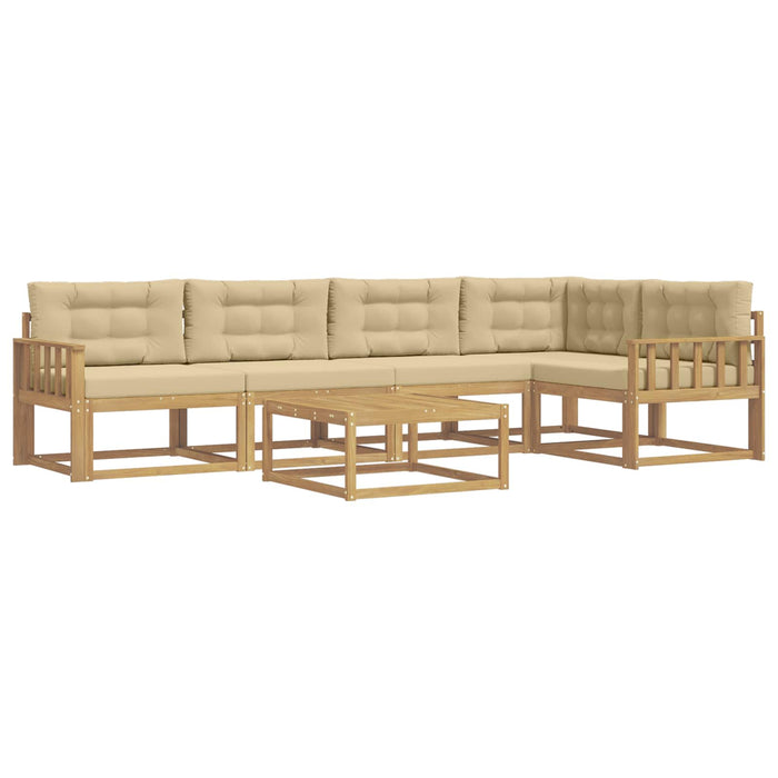 Set de canapele de exterior 6 pcs Alb și Bej 79 x 79 x 37 cm WALTI