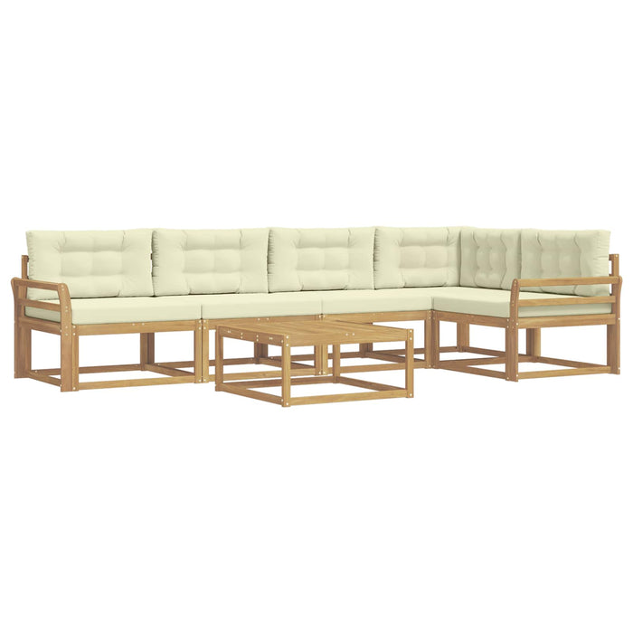 Set de canapele de exterior 6 pcs Alb și crem 79 x 79 x 37 cm WALTI