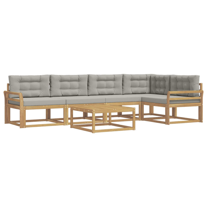 Set de canapele de exterior 6 pcs Alb și gri deschis WALTI