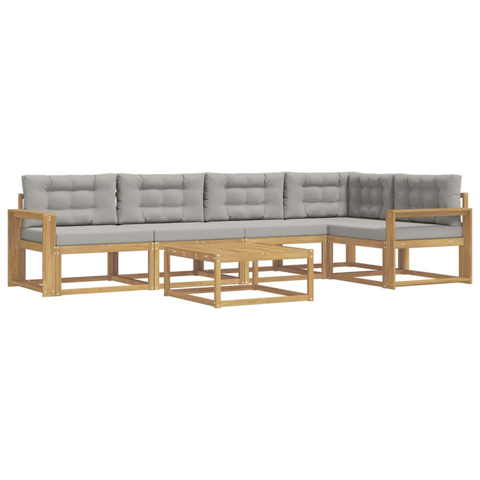 Set de canapele de exterior 6 pcs Alb și gri deschis WALTI