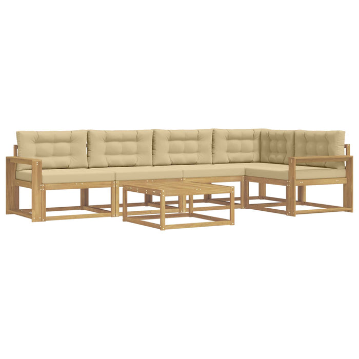 Set de canapele de exterior 6 pcs Alb și Bej 79 x 79 x 37 cm WALTI