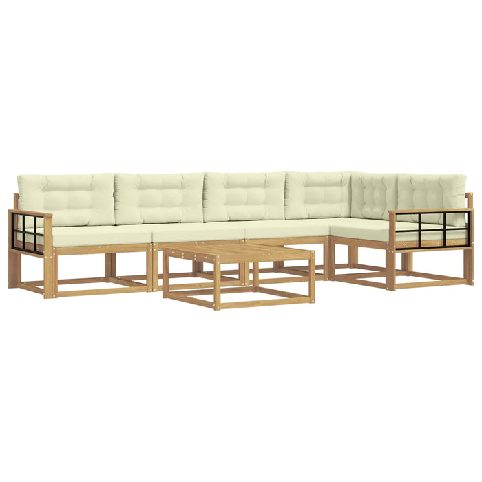 Set de canapele de exterior 6 pcs Alb și crem 79 x 79 x 37 cm WALTI