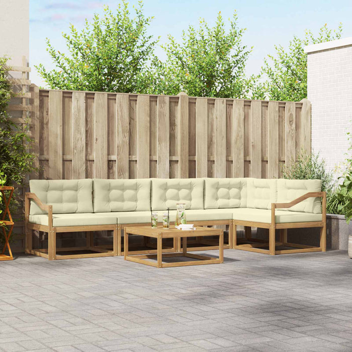 Set de canapele de exterior 6 pcs Alb și crem 79 x 79 x 37 cm WALTI
