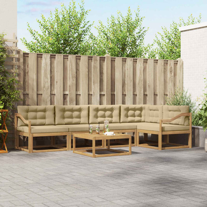 Set de canapele de exterior 6 pcs Alb și Bej 79 x 79 x 37 cm WALTI