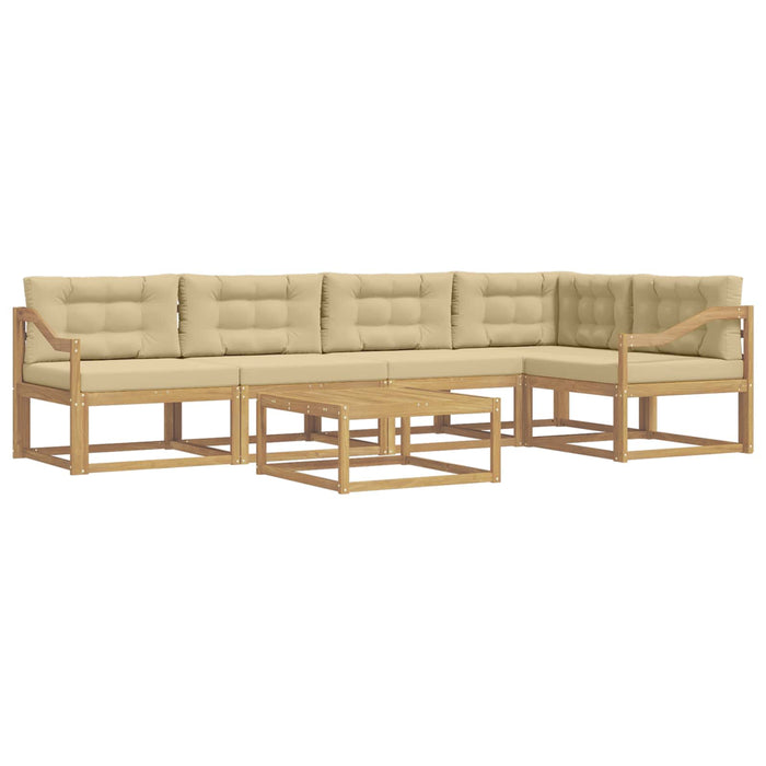 Set de canapele de exterior 6 pcs Alb și Bej 79 x 79 x 37 cm WALTI