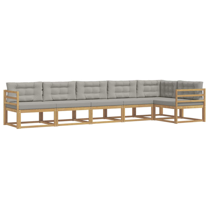 Set de canapele de exterior 4 pcs Alb și gri deschis Poliester WALTI