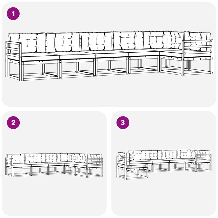 Set de canapele de exterior 4 pcs Alb și antracit Poliester WALTI