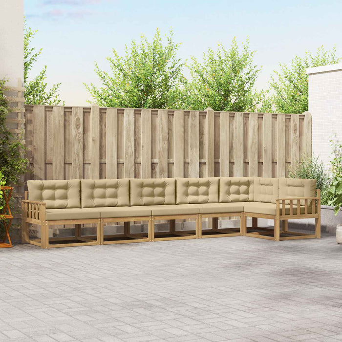 Set de canapele de exterior cu pernă 4 pcs Alb și Bej Poliester WALTI