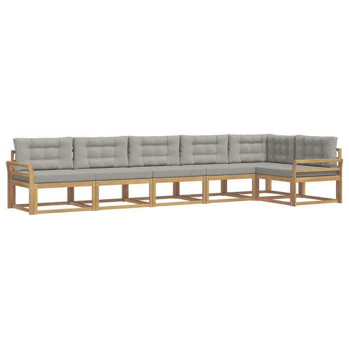 Set de canapele de exterior 4 pcs Alb și gri deschis Poliester WALTI