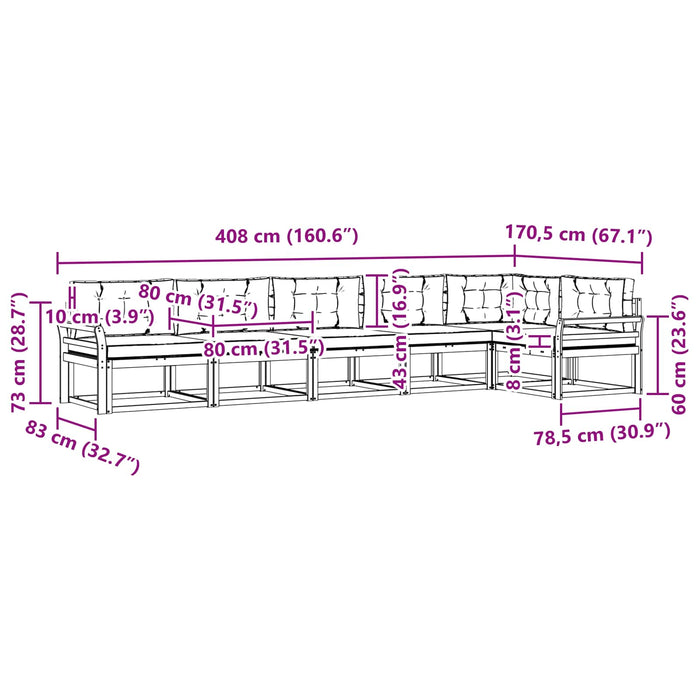 Set de canapele de exterior cu pernă 4 pcs Alb și Bej Poliester WALTI