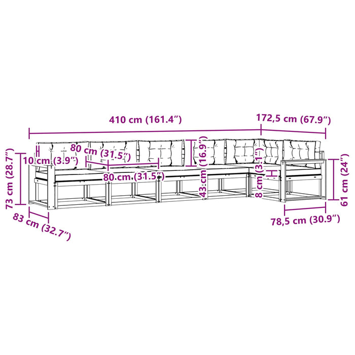 Set de canapele de exterior 4 pcs Alb și gri deschis Poliester WALTI