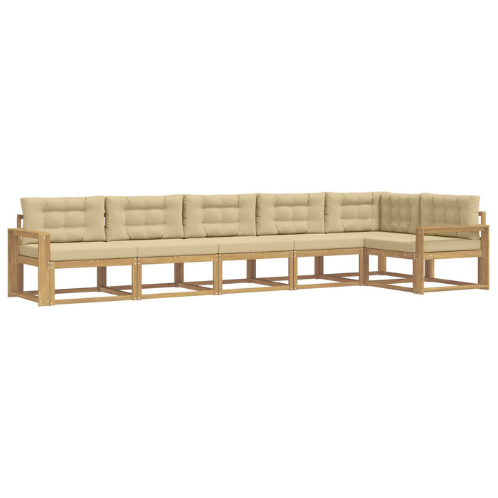 Set de canapele de exterior cu pernă 4 pcs Alb și Bej Poliester WALTI