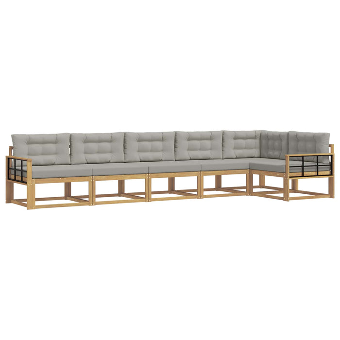 Set de canapele de exterior 4 pcs Alb și gri deschis Poliester WALTI