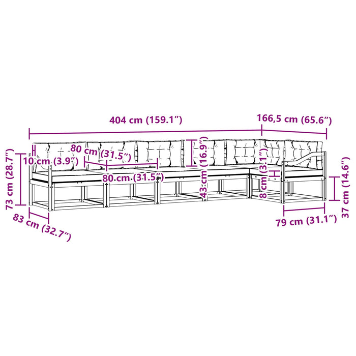 Set de canapele de exterior 4 pcs Alb și crem Poliester WALTI