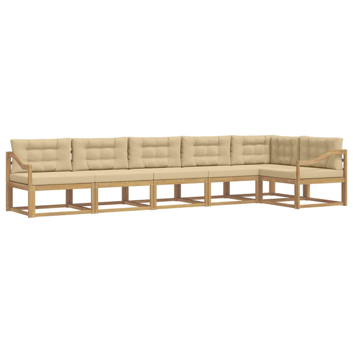 Set de canapele de exterior cu pernă 4 pcs Alb și Bej Poliester WALTI