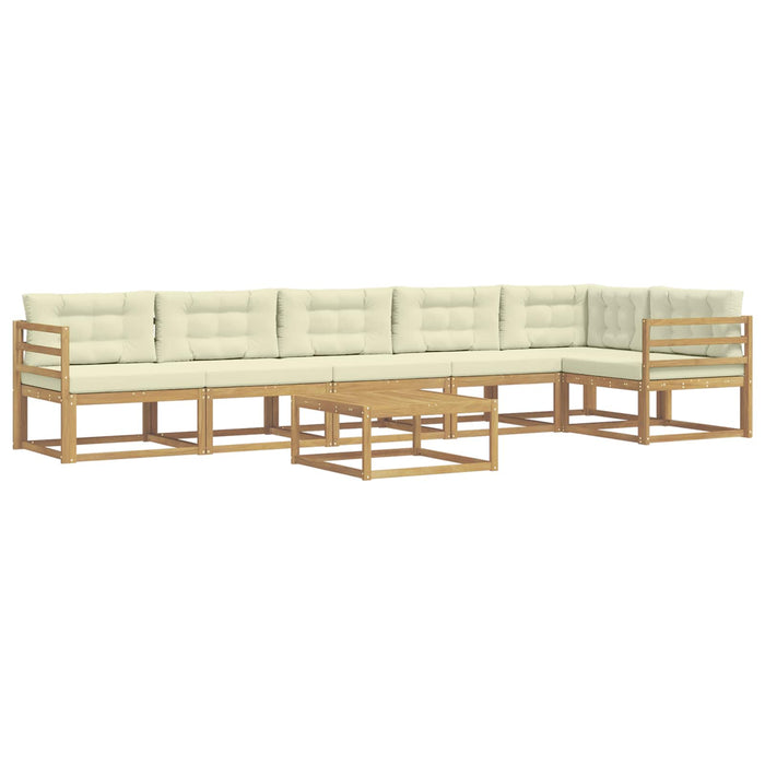 Set de canapele de exterior 7 pcs Alb și crem 79 x 79 x 37 cm WALTI