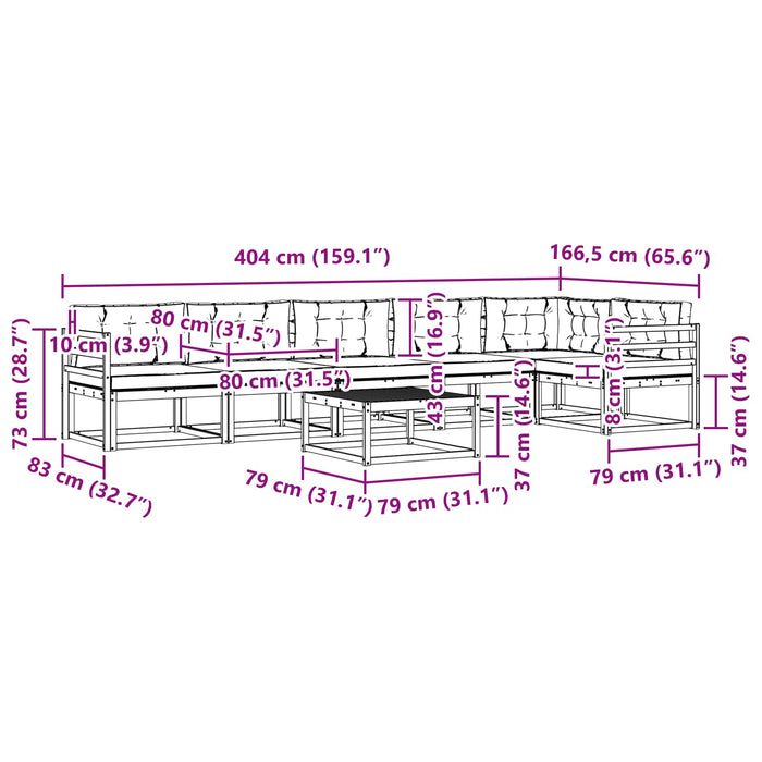 Set de canapele de exterior 7 pcs Alb și crem 79 x 79 x 37 cm WALTI
