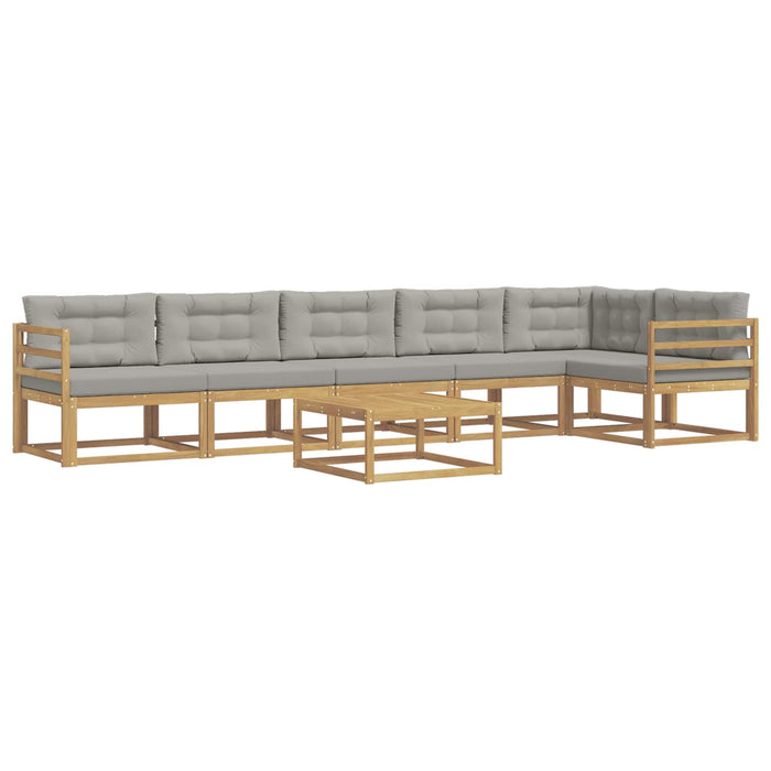 Set de canapele de exterior 7 pcs Alb și gri deschis WALTI