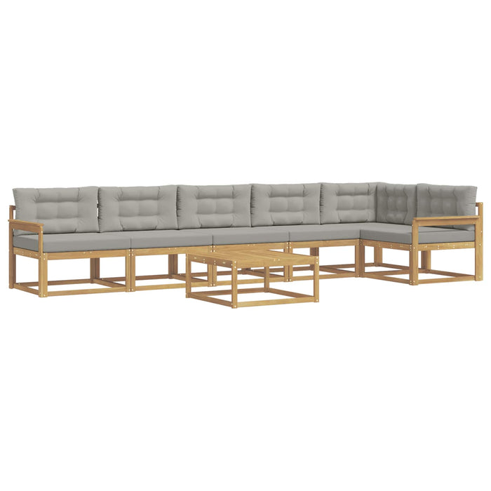 Set de canapele de exterior 7 pcs Alb și gri deschis WALTI