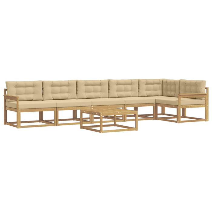 Set de canapele de exterior 7 pcs Alb și Bej 79 x 79 x 37 cm WALTI