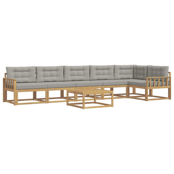 Set de canapele de exterior 7 pcs Alb și gri deschis WALTI