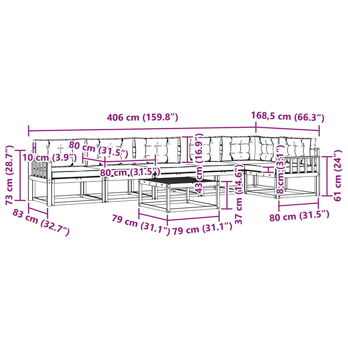 Set de canapele de exterior 7 pcs Alb și gri deschis WALTI